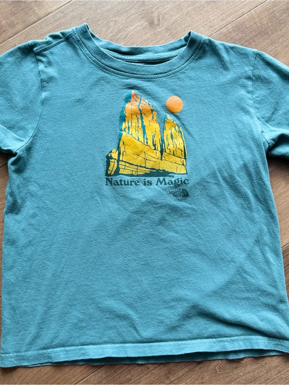 The North Face Teal Kids Short Sleeve 'Nature Is Magic' Graphic Tee